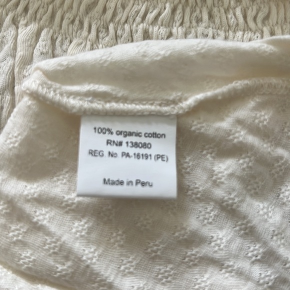 TANE Organics Cap Sleeves Ruffle Dress | Ecru | size S/6-12M | NWT - Picture 3 of 3